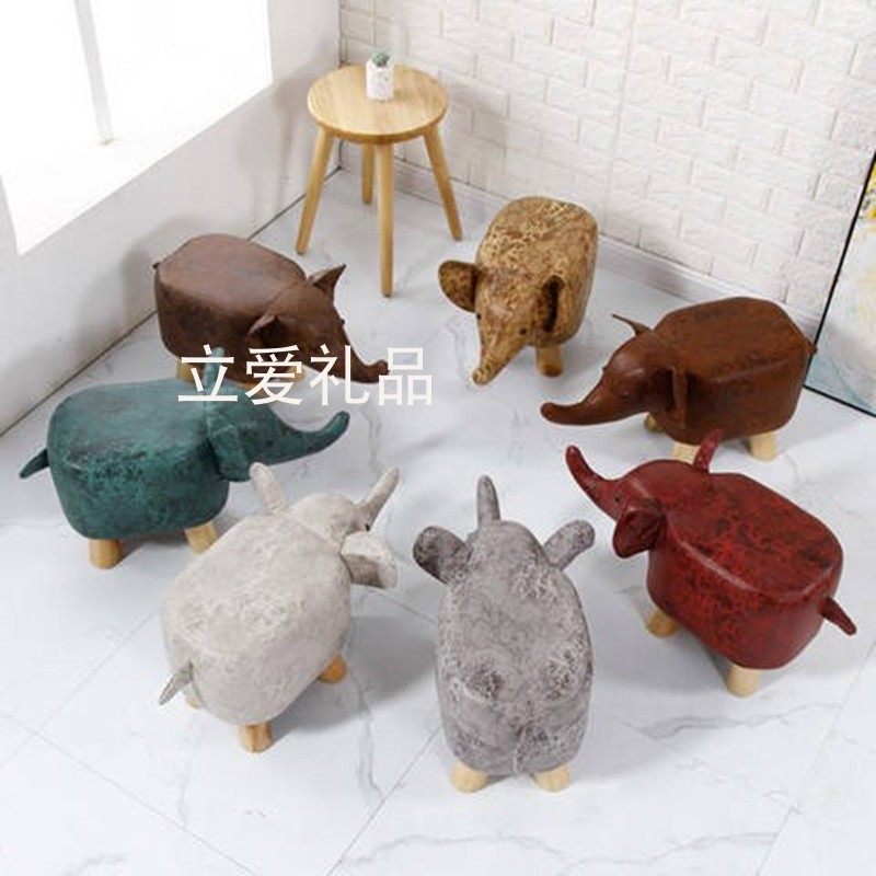 卡通动物凳家用客厅实木换鞋沙发凳可爱创意凳换鞋凳开业礼品赠品