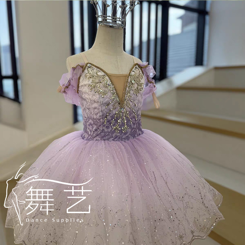 亮闪闪芭蕾裙比赛芭蕾演出服专业定制女童蓬蓬长纱裙