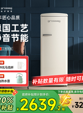 德国grossag复古冰箱家用小型法式单门美式网红白色节能冰箱225升