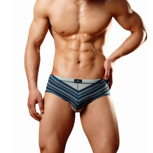 男裤 杜米尼克低腰棉质男士 头包臀男 衩盒装 条纹三角裤 三角内裤 男士