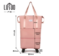 Розовый трехслойный - со шкивами [бесшумные универсальные колеса - съемные колеса, расширяемые на 38 см] [страхование доставки]