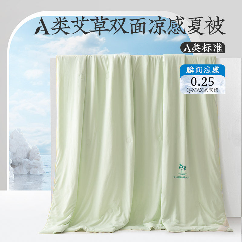 远梦家纺夏凉被A类沁凉艾草凉感夏被凉爽薄款 夏季可水洗凉感被子