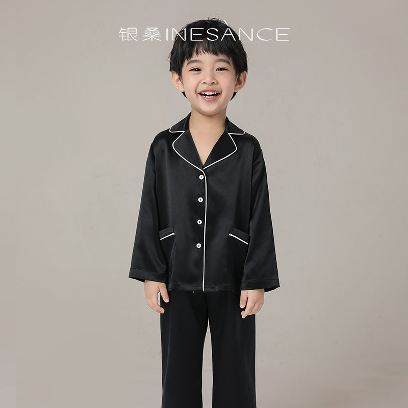 银桑重磅丝绸长袖长裤睡衣套装