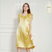 真丝睡衣女款 高级感 性感连衣裙重磅桑蚕丝睡裙泡泡袖 夏季 2024新款