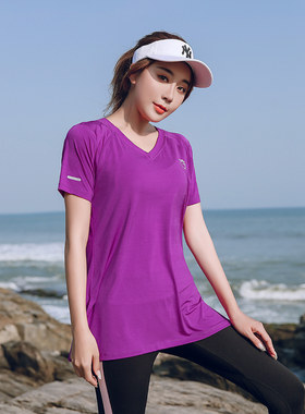 套装短袖女春夏大码瑜伽服T