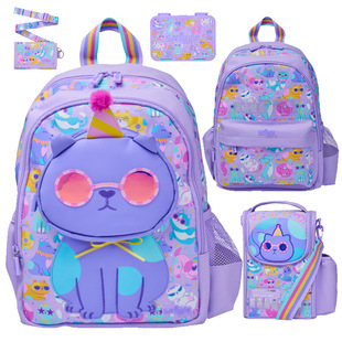 澳洲Smiggle紫色盖比娃娃屋书包幼儿园一年级儿童双肩包学生背包