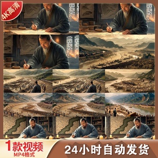 高清李冰都江堰治水修筑堤坝抗洪抢险古代施工河道建设视频素材