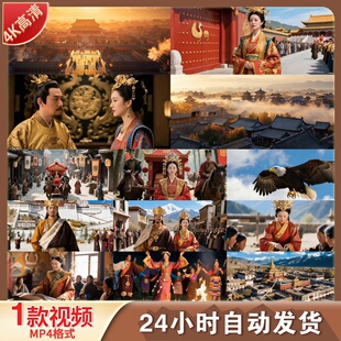 高清大唐文成公主出嫁西藏松赞干布唐太宗古风宫廷出行视频素材