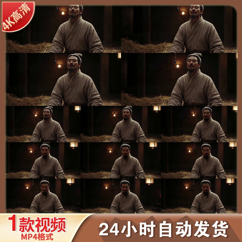 高清越王勾践卧薪尝胆历史故事励志人物传记纪录片背景视频素材