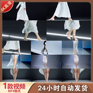 高清模特T台时尚优雅步伐潮流女装时装秀秋冬新品发布会视频素材