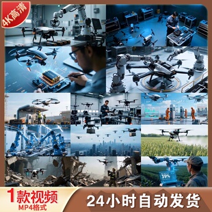 高清无人机低空经济研发制造飞行器技术工业巡检救援应用视频素材