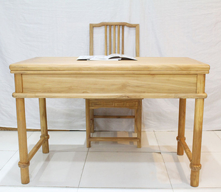 现代家用书桌写字桌办公电脑桌椅组合实木餐椅桌茶台老榆木郑州