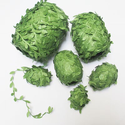 DIY绿色藤条树叶绿叶森系装饰绳子麻绳手工编织材料饰品仿真叶子