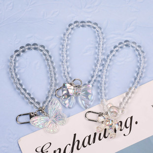 向日葵扭扭棒挂件透明圆珠子 小短链钥匙扣DIY饰品配件小礼品手链