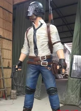 大型玻璃钢网吧游戏人物雕塑定制