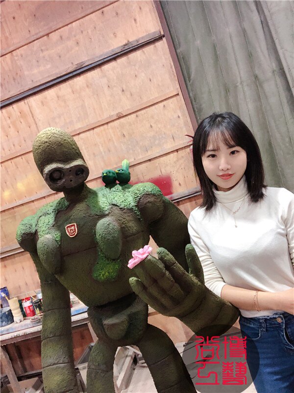 天空之城宫崎骏拉普达机器人雕塑玻璃钢动漫卡通艺术展览装摆件定