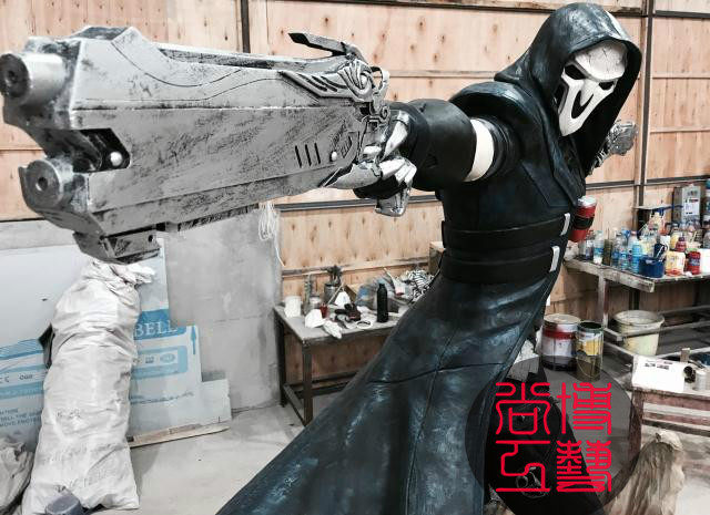 守望先锋人物死神雕塑大型网咖网吧影院游戏模型玻璃钢摆件定制