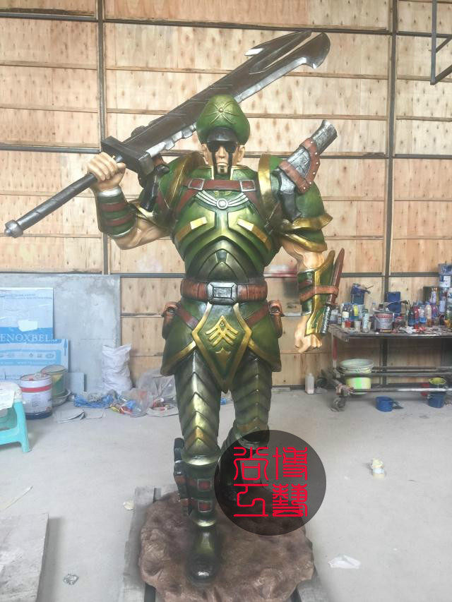 英雄联盟LOL皇子嘉文雕塑主题酒吧餐厅网吧雕像摆件定做定制