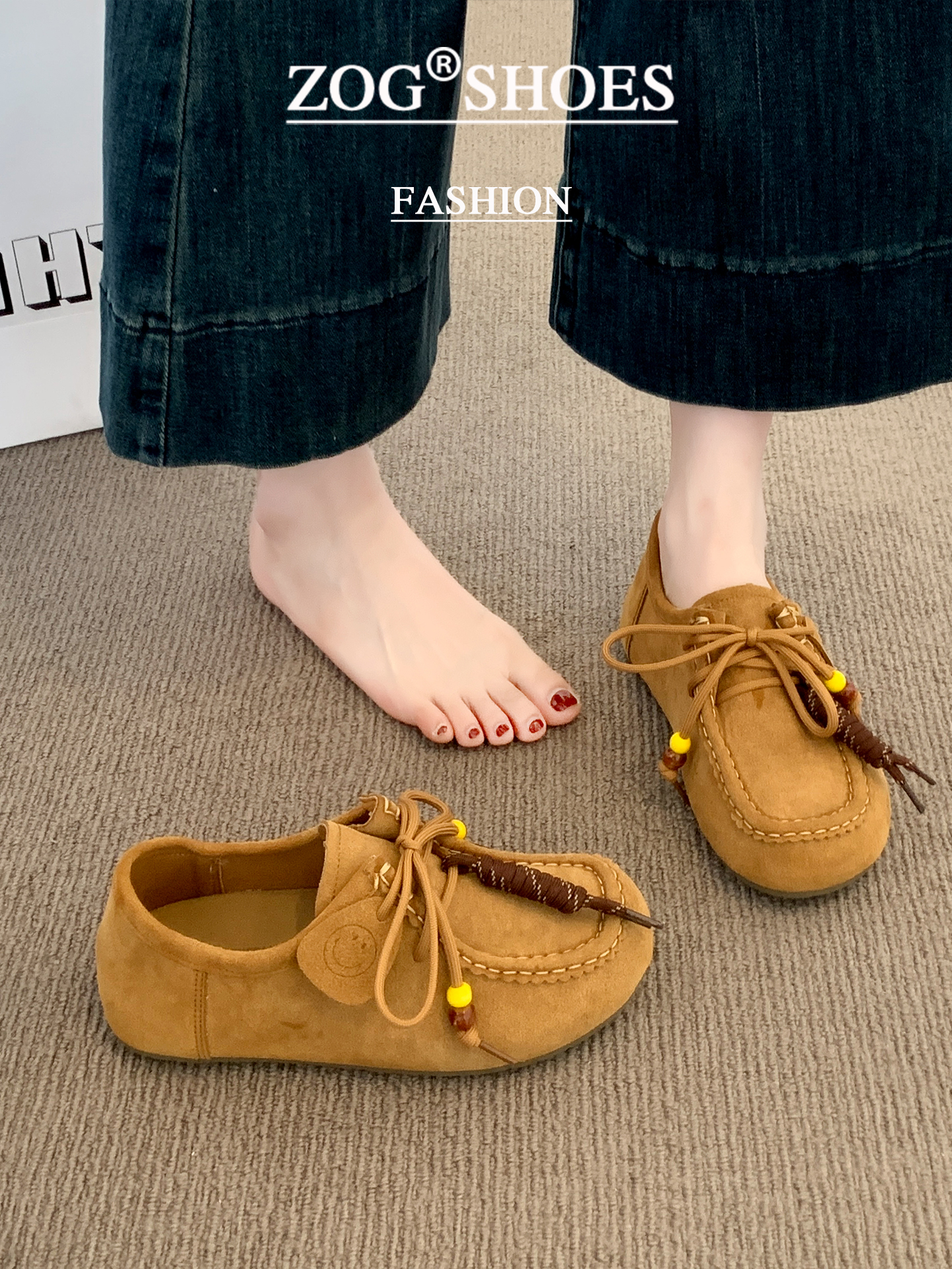 平底全包勃肯鞋女鞋子2025新款春秋季懒人袋鼠穆勒单鞋博肯豆豆鞋