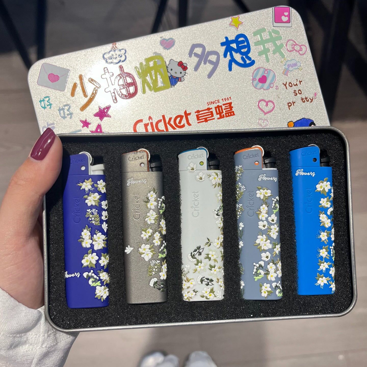 草蜢打火机正品小清新金属质感雏菊cricket送君茉莉可送朋友老公