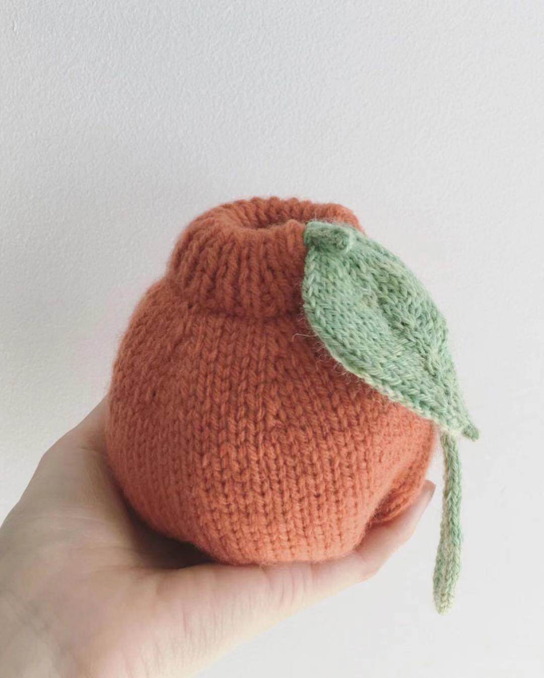 柚子手袋 水果手提包棒针文字说明翻译编织图解 非实物