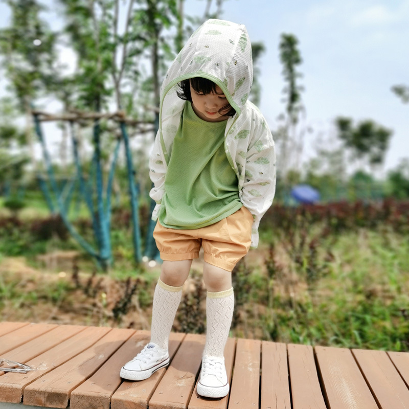 宝宝夏季防晒衣 儿童薄外套 连帽衫 超薄棉遮阳小衫 夏季外套轻薄