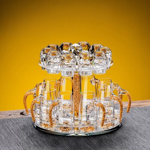 金箔切面白酒杯家用轻奢高档酒盅