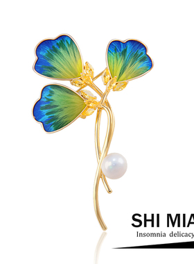 东方美新中式非遗绒花胸针高档女设计感小众精致西装胸花别针礼物