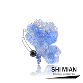 一眼沦陷水晶蝴蝶胸针女设计感小众精美闪耀西服胸花别针配饰礼物