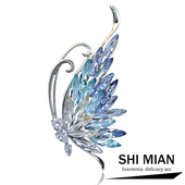 外套配饰 感西装 新款 重工微镶锆石奢华优雅水晶蝴蝶胸针女精致时尚