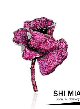 奢华微镶锆鸢尾花胸针女气质高端大衣西服胸花别针母亲节礼物配饰