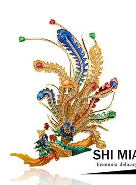 祥瑞东方凤凰奢华高端胸针女新中式国潮古典西装旗袍汉服胸花别针
