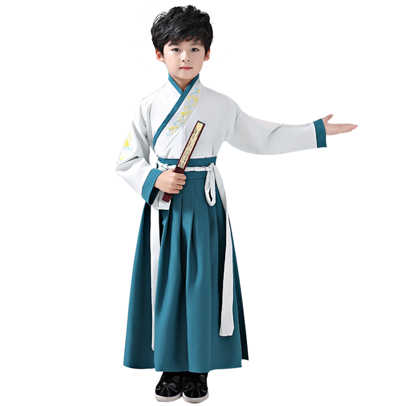 儿童汉服小孩中国风男三字经古装