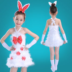 六一儿童演出服小兔子幼儿园舞蹈服小白兔子女童动物表演服装新款