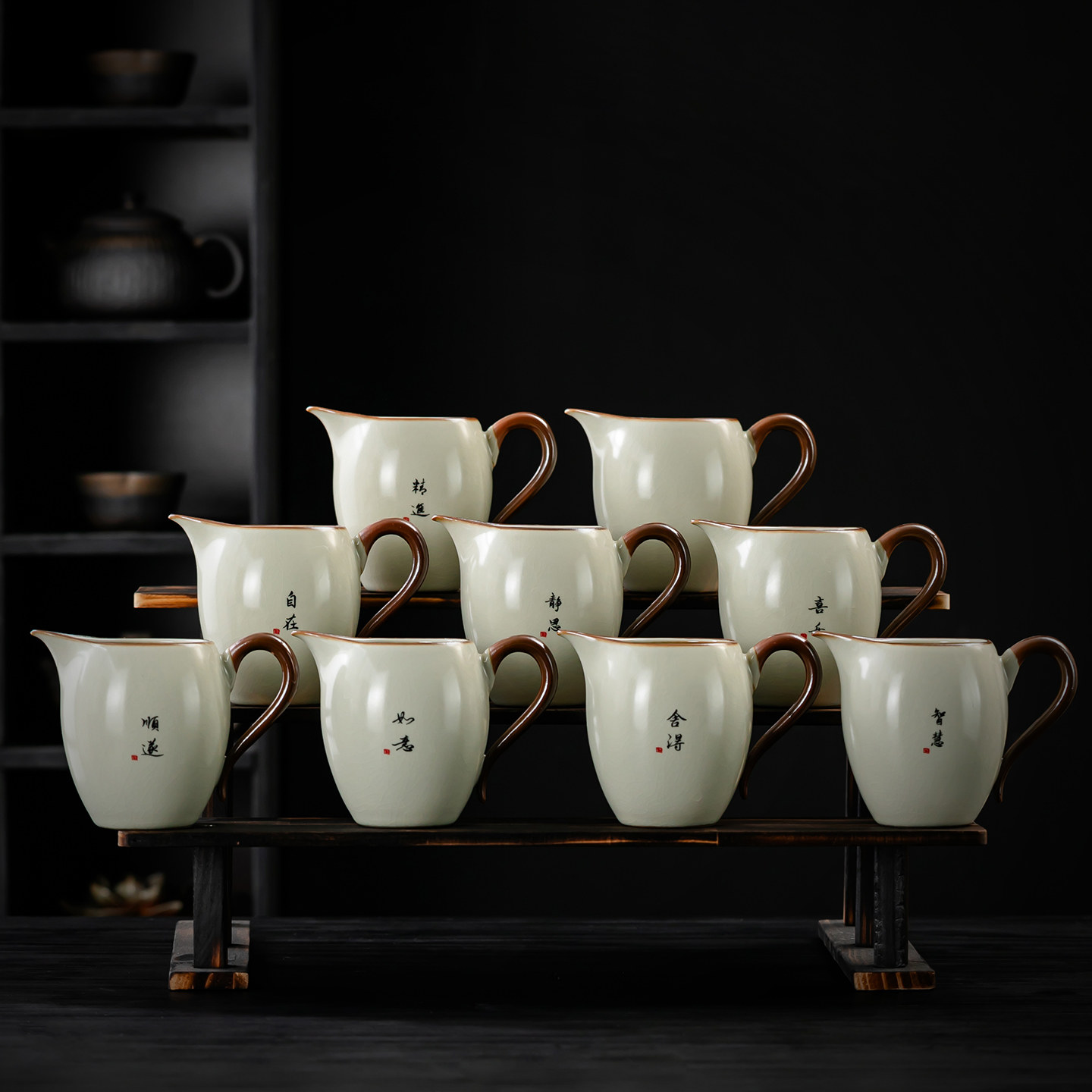 汝窑公道杯分茶器2025新款高档陶瓷茶海家用功夫茶具配件茶海匀杯图片