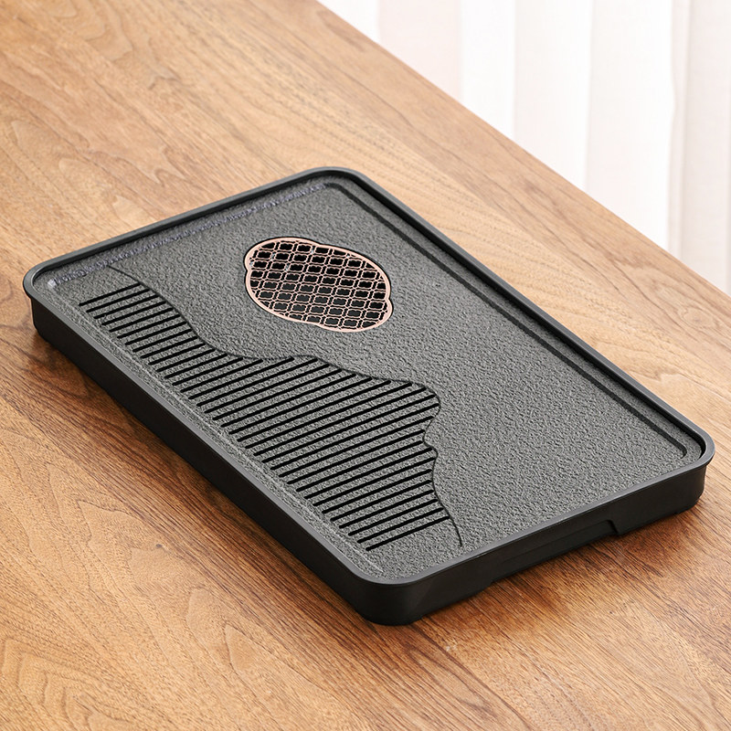 小型茶盘家用2025新款茶托盘客厅高档仿乌金石茶具干泡小茶台中式