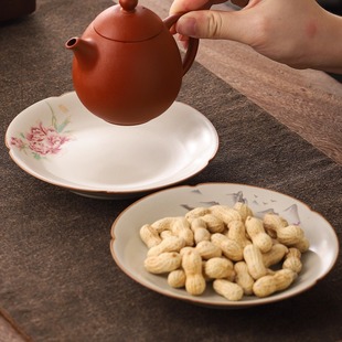汝窑壶承养壶干泡茶托盘家用茶壶盖碗点心盘国风茶具配件精致 中式