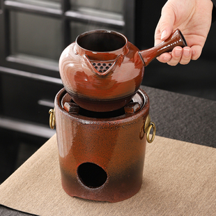 煮茶器陶瓷罐罐茶煮茶壶陶壶家用煮茶炉侧把泡茶碳炉明火烧水 新款