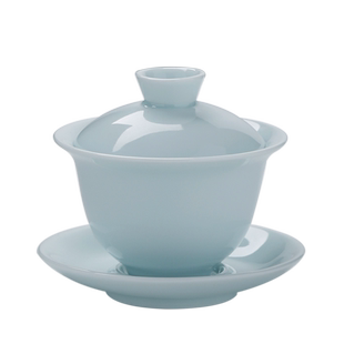 青瓷盖碗茶杯陶瓷茶具单个大号家用三才碗泡茶敬茶碗功夫茶具高档