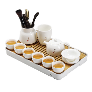 羊脂玉白瓷功夫茶具套装2025新款家用轻奢高档盖碗茶杯办公室泡茶