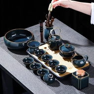 Ge Lò Trà Văn Phòng Nhà Ánh Sáng Cao Cấp Sang Trọng Trung Quốc Bộ Ấm Trà Gốm Sứ Ấm Trà Kung Fu Pha Trà ấm sứ trắng