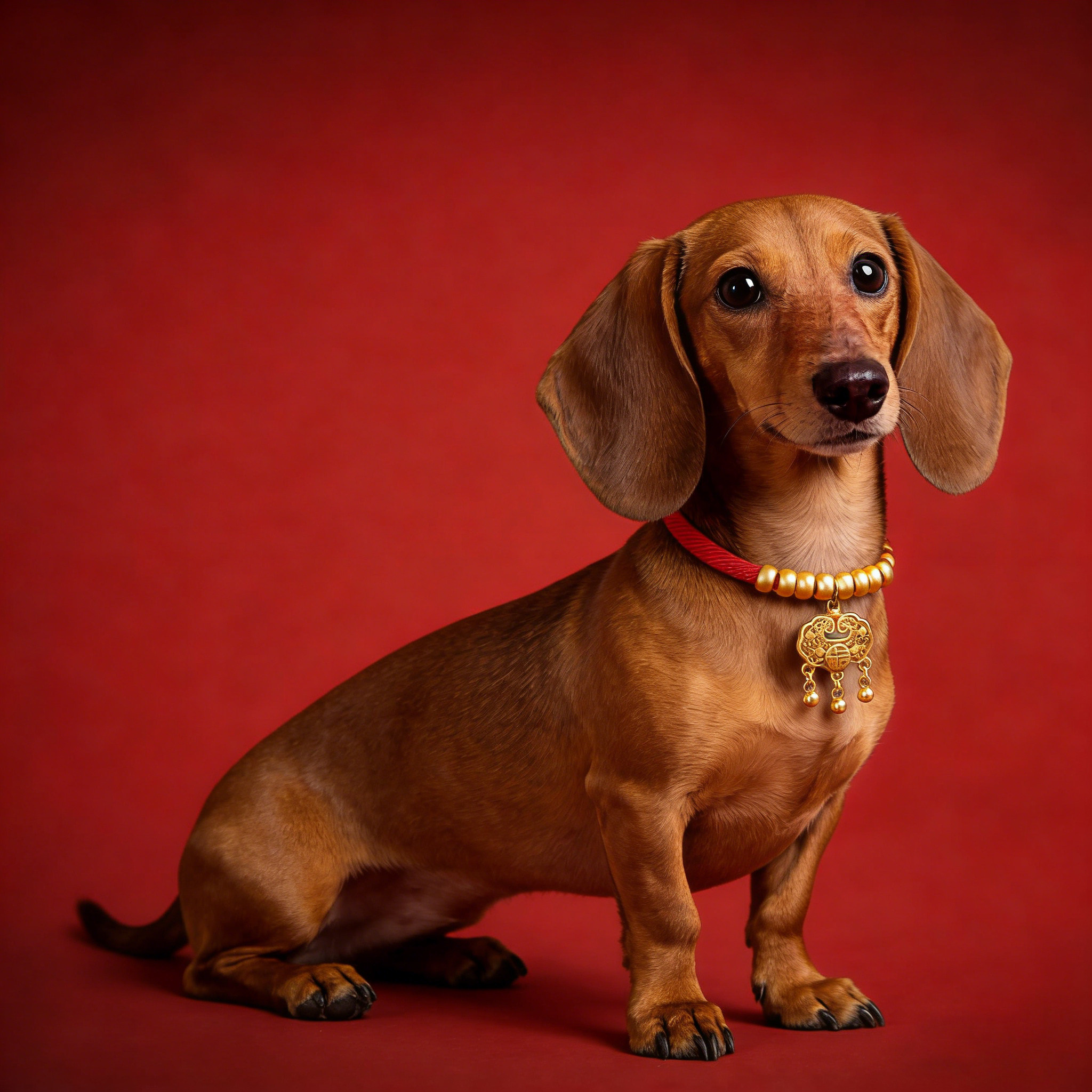 腊肠犬狗狗项链新年小型犬配饰长命锁脖圈无声高颜值小狗过年红绳,宠物/宠物食品及用品,项圈/肩带,淘宝优惠券,粉丝福利购,淘宝优惠卷