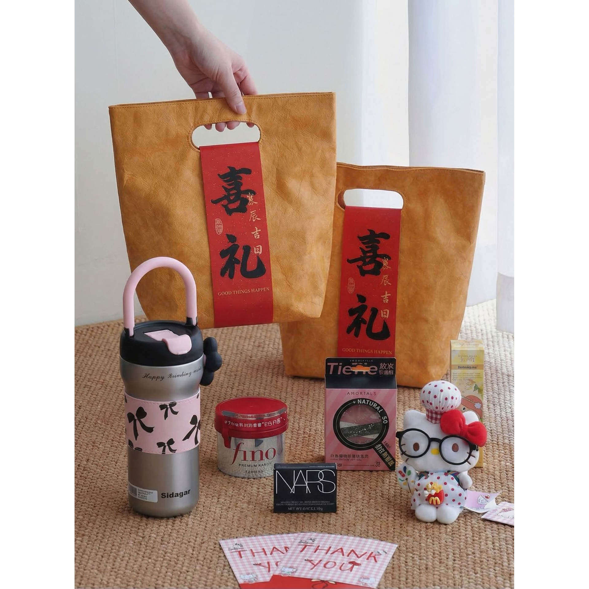 伴娘伴手礼女结婚实用礼物袋杜邦纸袋复古婚礼礼盒现货可定制logo