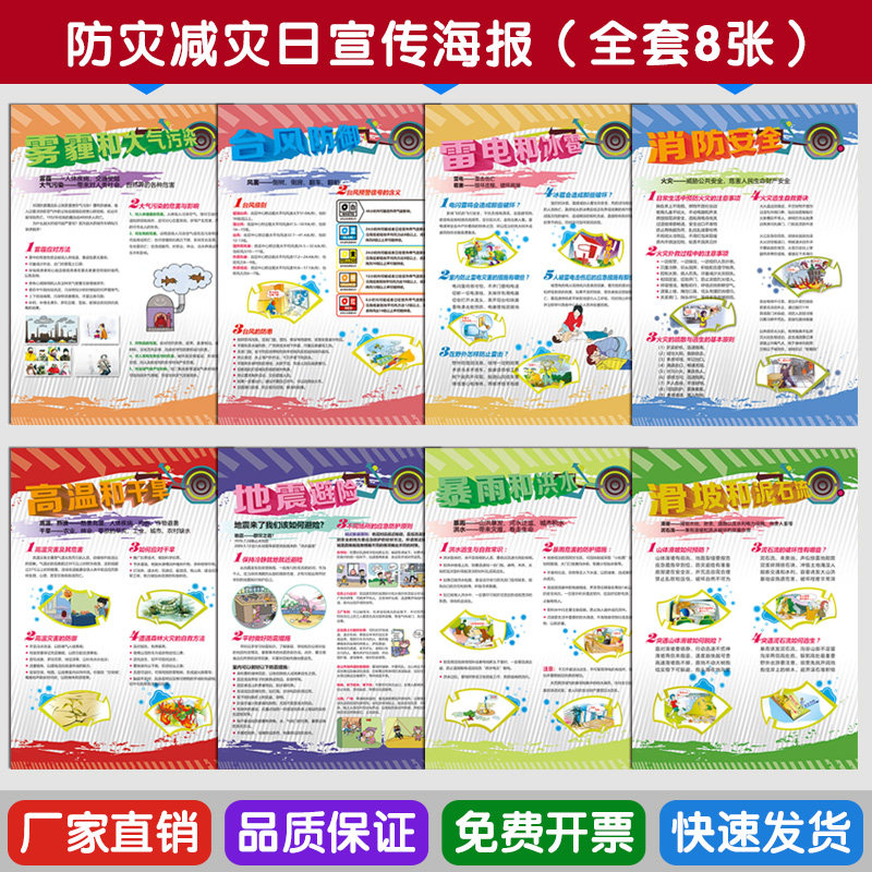 防灾减灾日宣传新版海报挂图展板