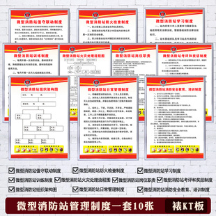 微型消防站制度牌防火检查火灾处理流程图组织机构图消防安全管理