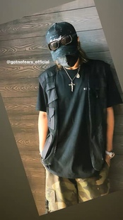 罗志祥GOTNOFEARS正品 网眼马甲 黑色 背心外套