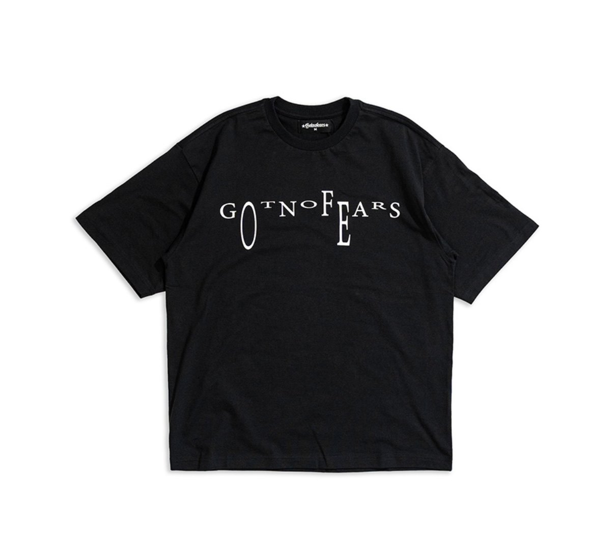 罗志祥Gotnofears正品律动字体宽版短袖上衣黑色男女同款