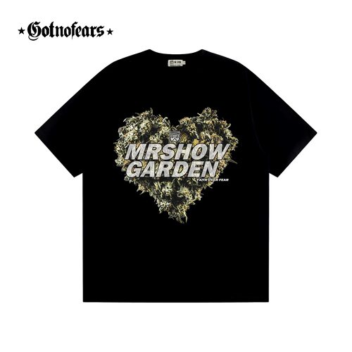 罗志祥Gotnofears正品 MR.SHOW GARDEN植物印花短袖T恤男女同款