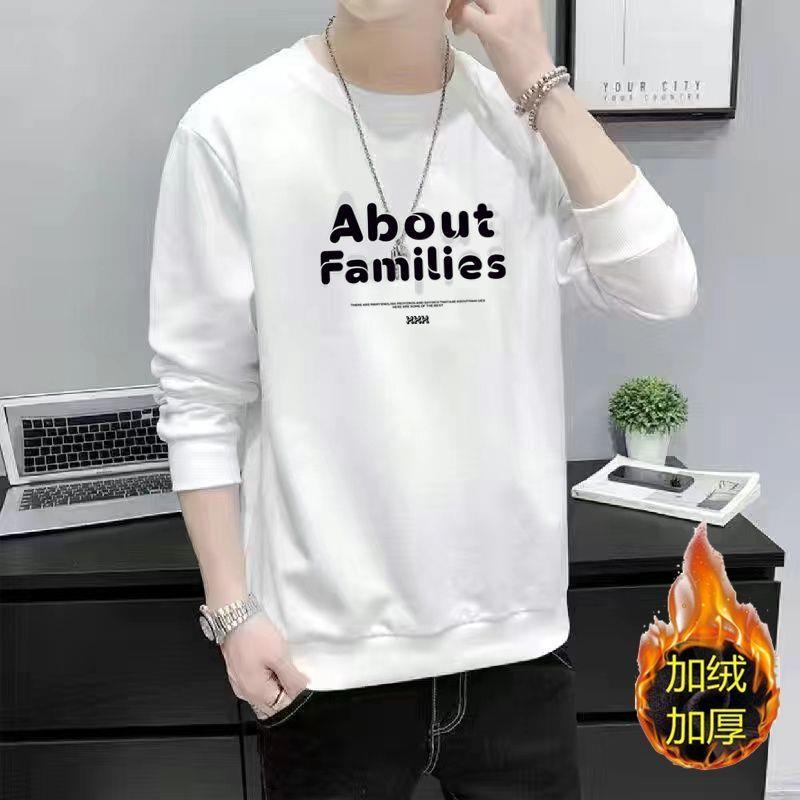春秋季新款男士长袖卫衣T恤休闲圆领宽松潮流百搭青少年男装假领