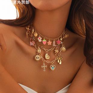 Necklace欧美重工链条项链海洋风人鱼贝壳 Chain Heavy Industry